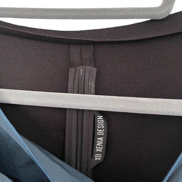 XD XENIA DESIGN Size 6 Taffeta Draped Blouse Stretch Structured Minimalist - Picture 3 of 11